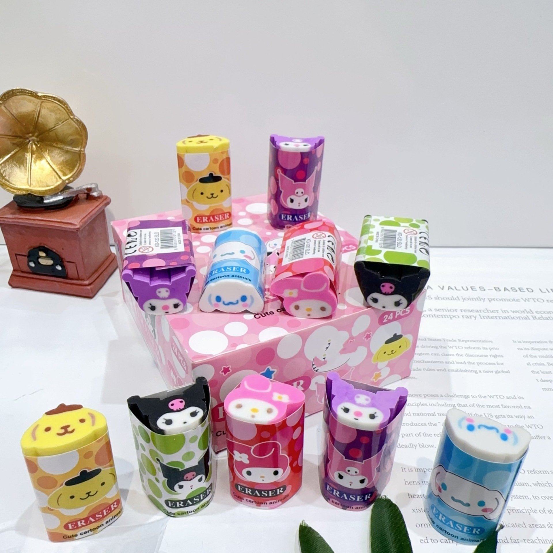 japanese-stationery school Stationery Melody Eraser Cute Long size Kuromi Eraser Cartoon anime KT long erasers for children