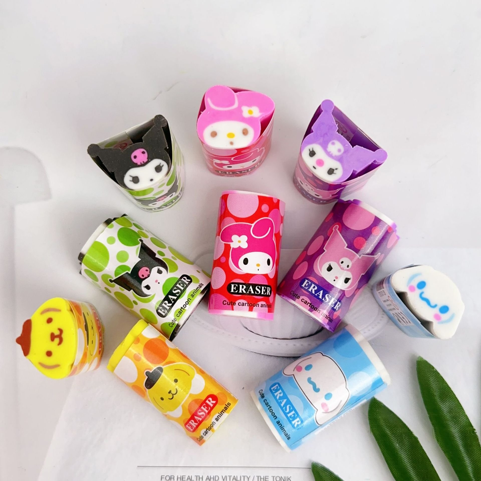 japanese-stationery school Stationery Melody Eraser Cute Long size Kuromi Eraser Cartoon anime KT long erasers for children