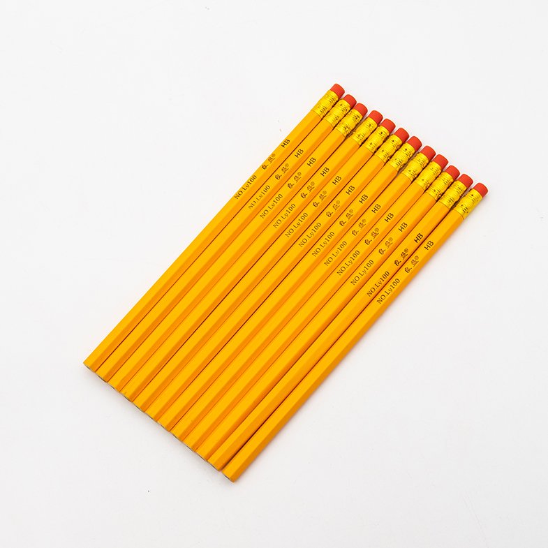 Promotional hot selling HB pencils high quality reasonable wood pencils with metal eraser ring