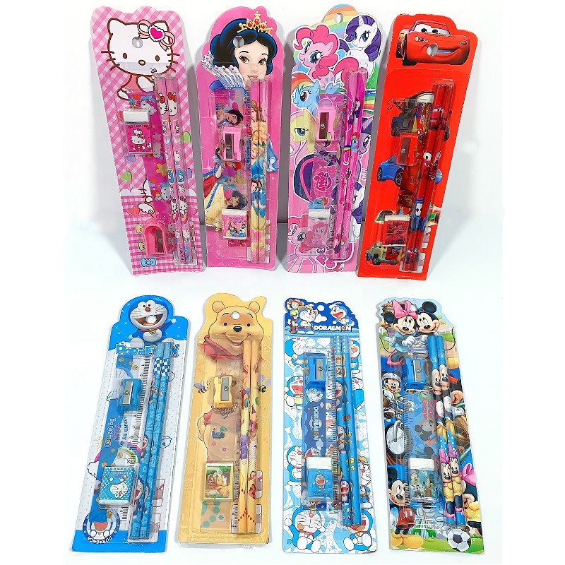 Cartoon pencil set Creative stationery children's prize student stationery set gift box primary school