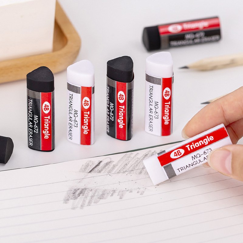 School Office Stationery Eraser Set Triangle Tube Design Pencils Eraser For Kids Productos Escolares Eraser