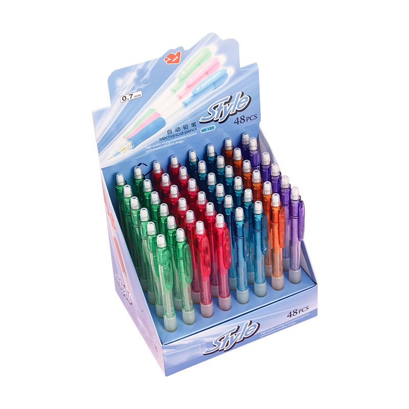 Kids Writing Plastic Eraser Pencil Custom Pastel Mechanical Pencil with Soft Rubber Grip