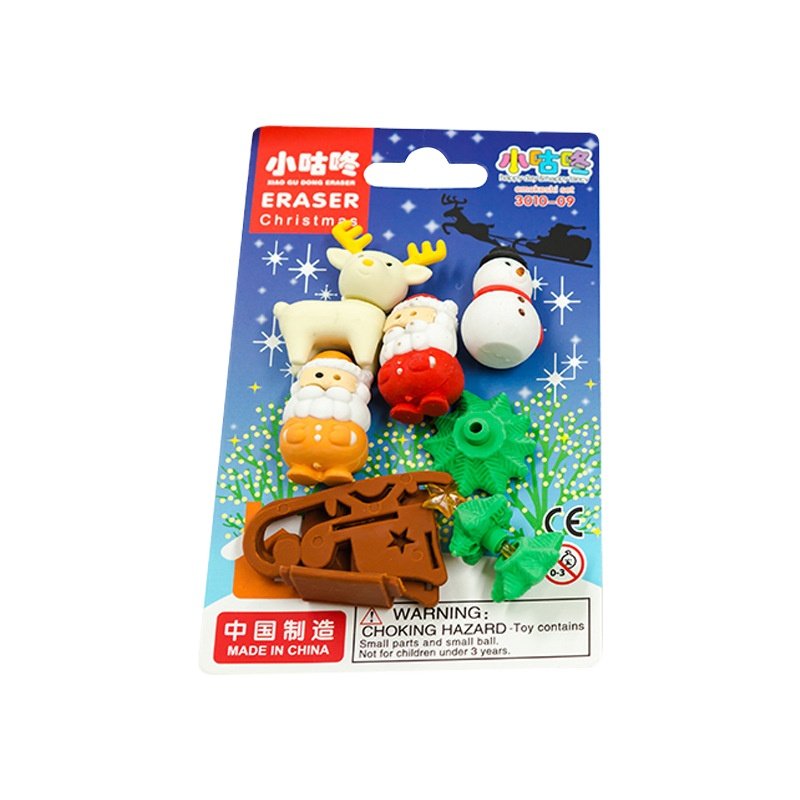 Christmas stationery can be assembled eraser cute high-value Christmas decoration pupil cartoon eraser