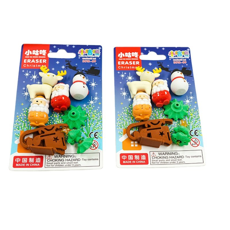 Christmas stationery can be assembled eraser cute high-value Christmas decoration pupil cartoon eraser