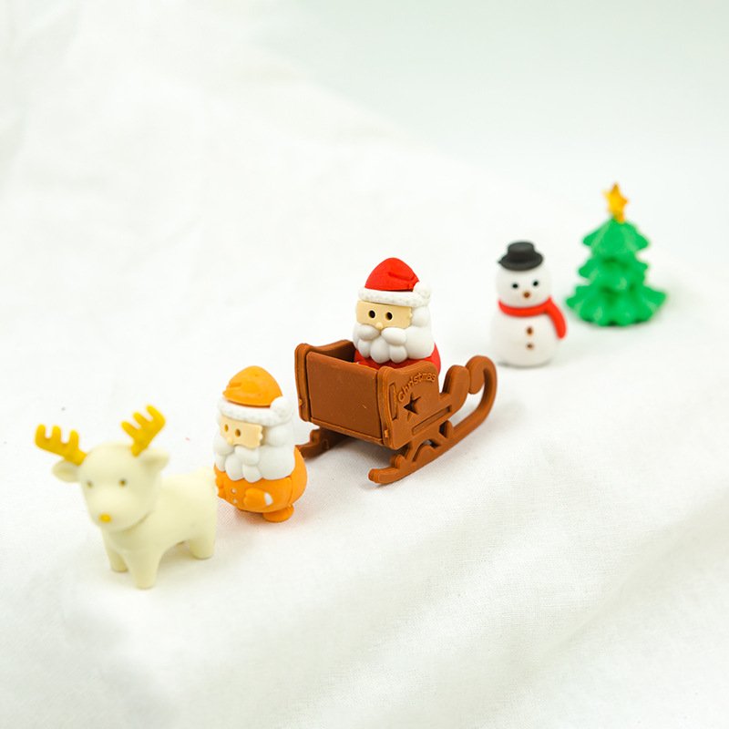 Christmas stationery can be assembled eraser cute high-value Christmas decoration pupil cartoon eraser
