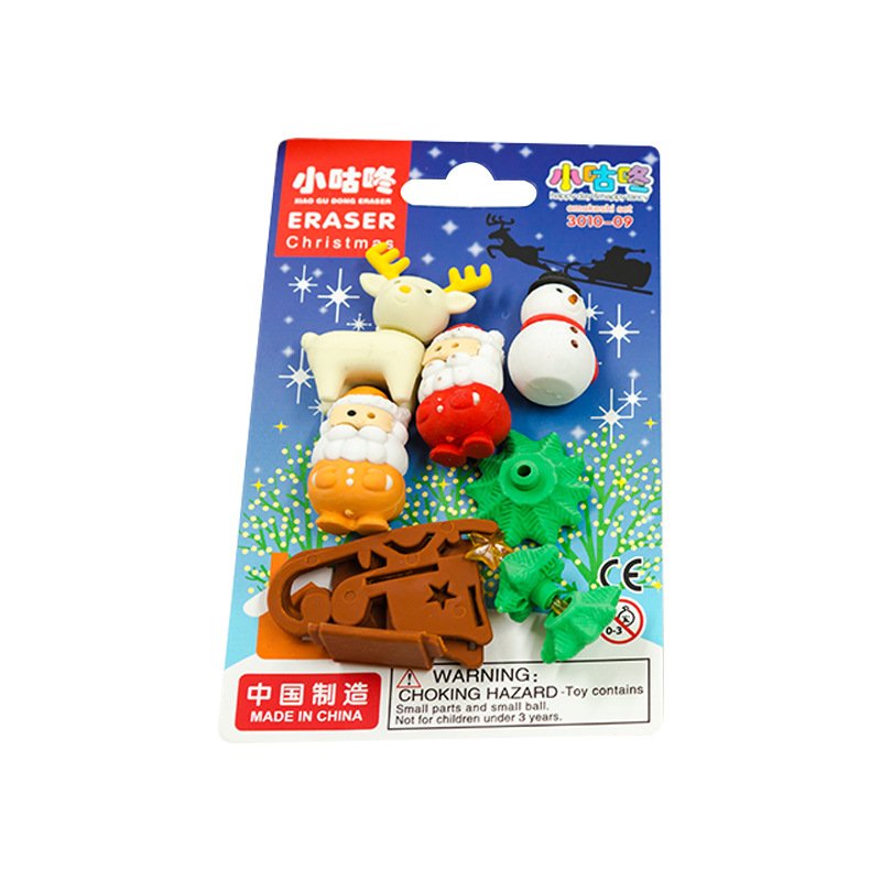 Christmas stationery can be assembled eraser cute high-value Christmas decoration pupil cartoon eraser