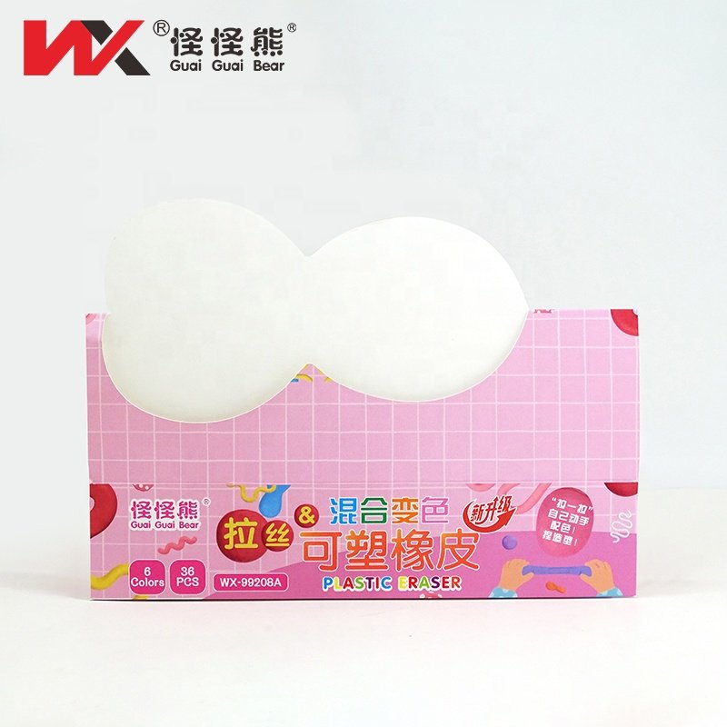 For Student children's colored eraser and able to change shape erasers 6 mixed discoloration brushed deformable pencil eraser