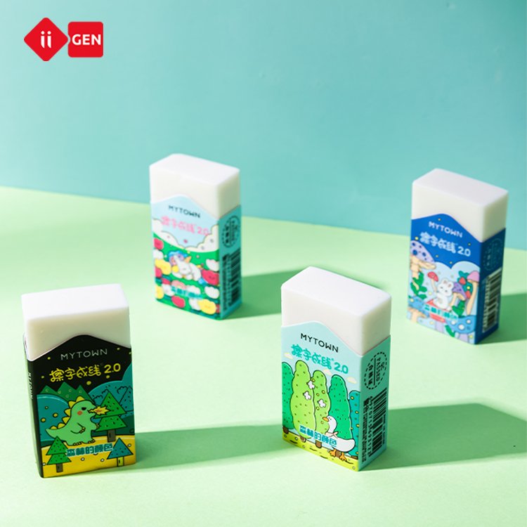 IIGEN forest series children's pencil eraser white rubber for student school stationery pencil eraser wholesale