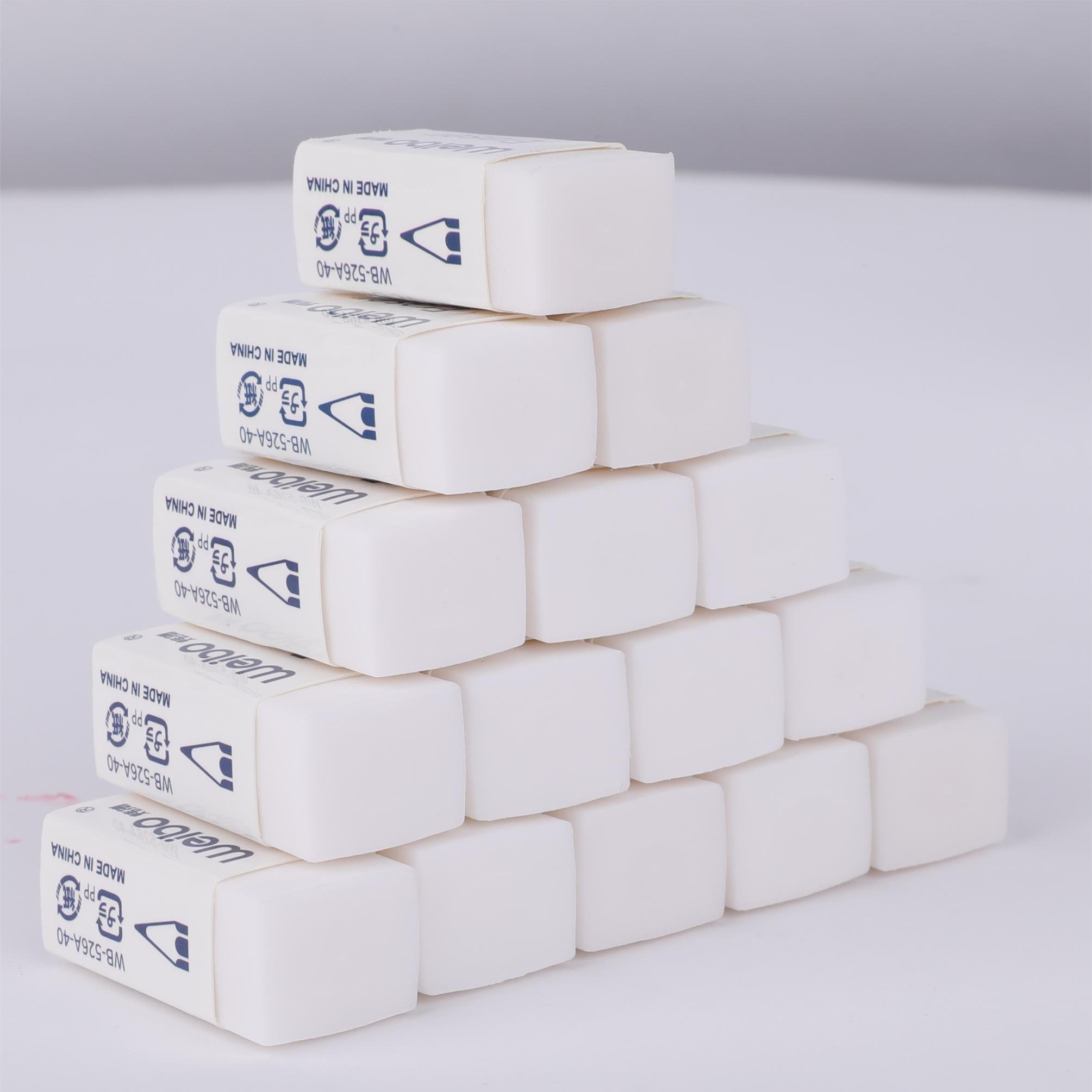 Weibo wholesale white rectangular 40 eraser children's drawing writing pencil erasers leave no marks student stationery prizes