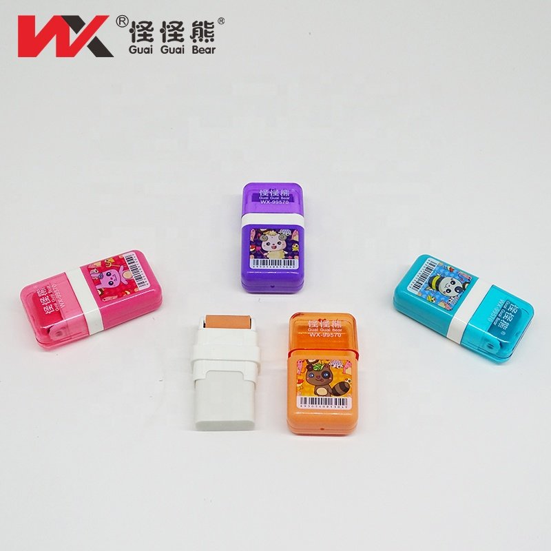 Pink color Roller Eraser children pencil Eraser kids set draw School student examination to use stationery Eraser
