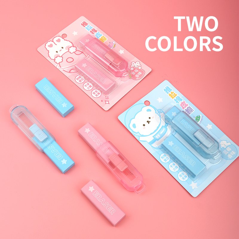 Wholesale Primary School Students Kindergarten Children Cute Cartoon Push-Type Pencil Eraser B621