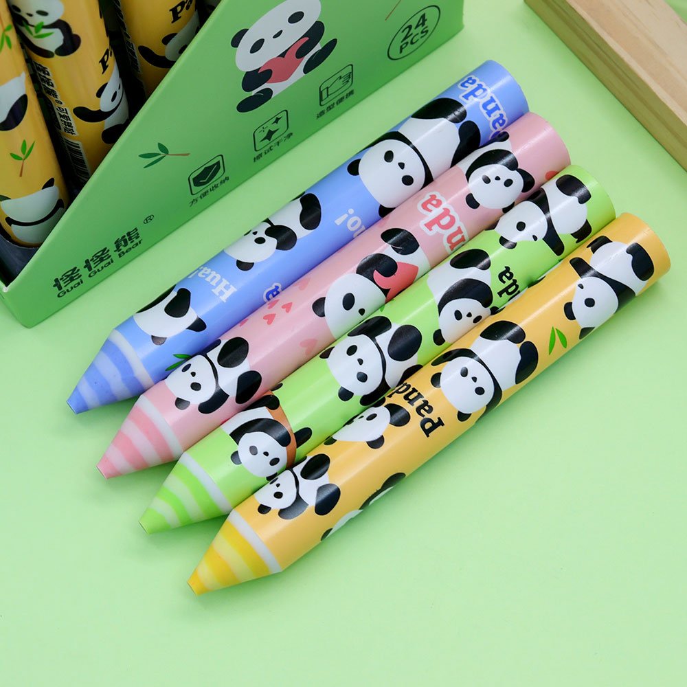 Customization kawaii stationery Cute Panda pencil Colored pen shape Eraser for Children Cartoon Student Supplies School Factory