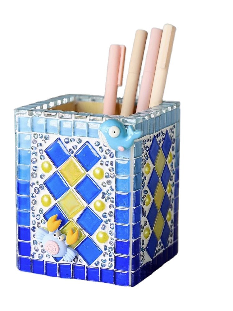 Diy Unfinished Wood Pen Pencil Holder Container Stationery Case Office Desktop Organizer Storage child Activities