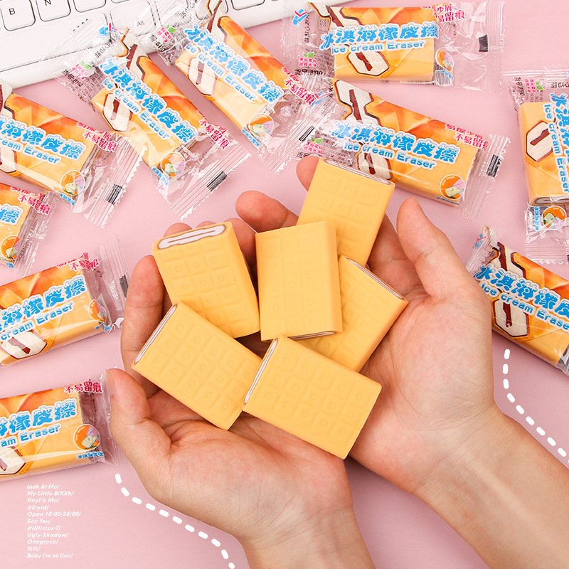 Creative eraser ice cream eraser stationery Office student stationery wholesale Korea Kid toy stationary funny erasers