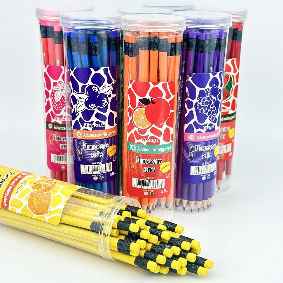 Writing Drawing Smooth Kids Scented Pencils, School Office Supplies, High Quality Fruit Scented Pencils with Eraser.