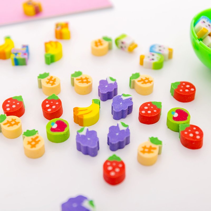 Wholesale cartoon cute student eraser promotional gifts ice cream pencil children erasers sets for kids