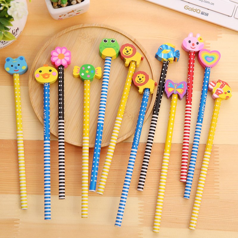 Wholesale learning supplies primary school students HB pencil with eraser children's pencil manufacturer direct sales