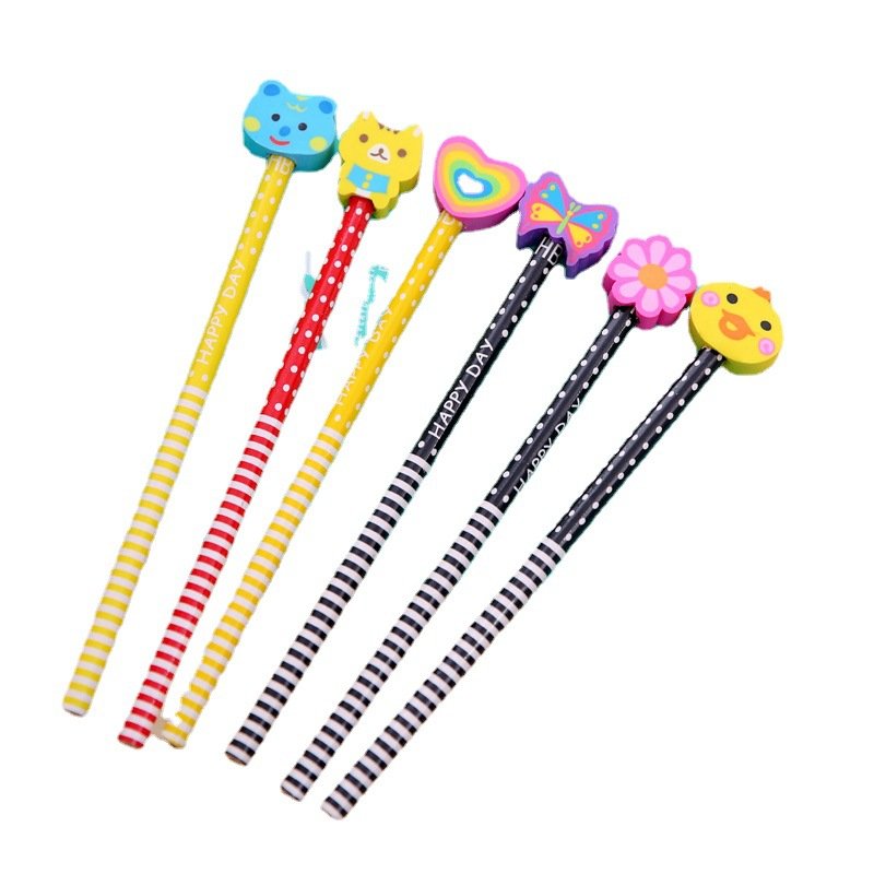Wholesale learning supplies primary school students HB pencil with eraser children's pencil manufacturer direct sales