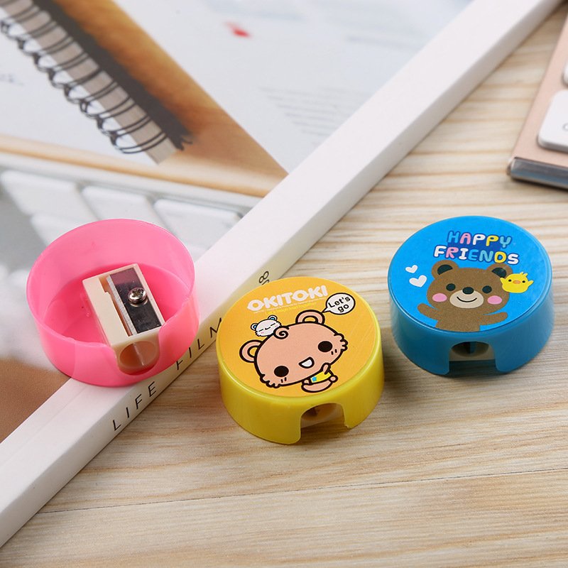 Cartoon Light Plate Pencil Sharpener Elementary School Students Male Female Children's Pencil Sharpener Loose Pencil Function