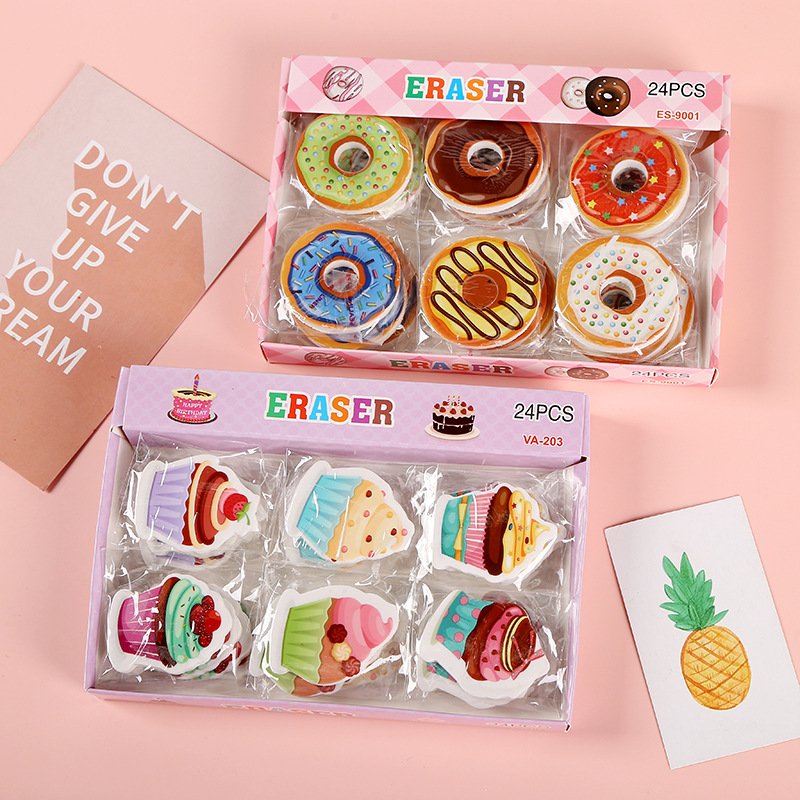 Creative Cartoon Children's Colorful Erasers Fun Stationery Erasers Middle School Student Stationery for School Season