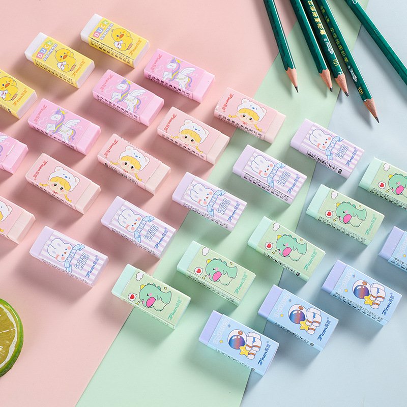 Cartoon Pencil Eraser Clean School Supplies Wholesale for Children Bagged Erasers