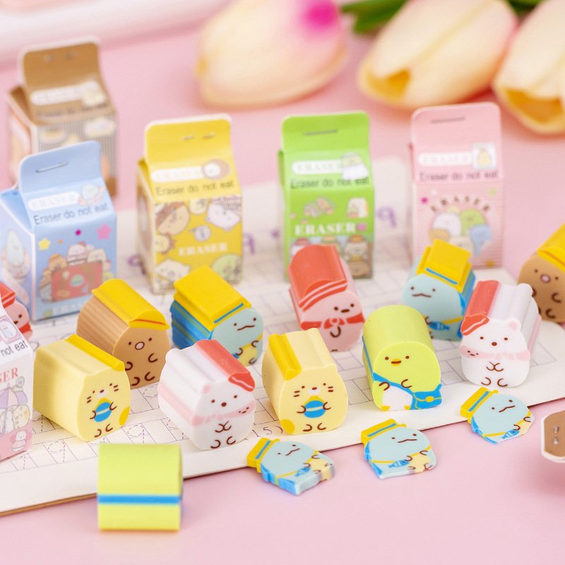 MB1 Stationery School Supplies For Girls Cute Animal Eraser Kids Students Rubber For Art Painting Pencil Shaped Eraser