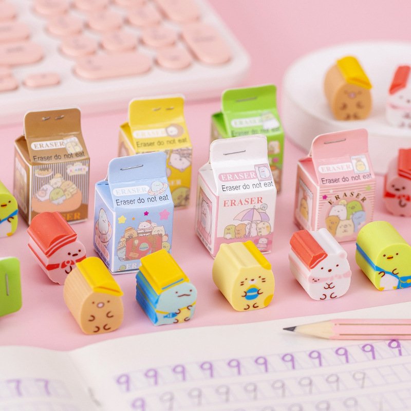 MB1 Stationery School Supplies For Girls Cute Animal Eraser Kids Students Rubber For Art Painting Pencil Shaped Eraser