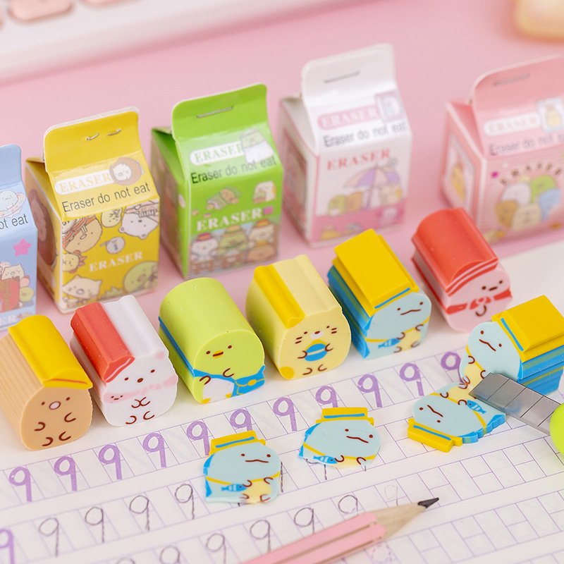 MB1 Stationery School Supplies For Girls Cute Animal Eraser Kids Students Rubber For Art Painting Pencil Shaped Eraser