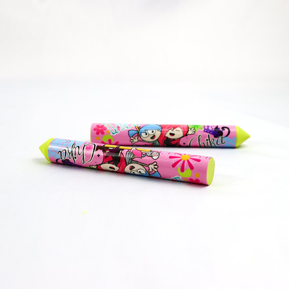 Customized Logo School Stationery TPR Eraser Cylinder Shape Paper sleeve Packing Eraser for Kid