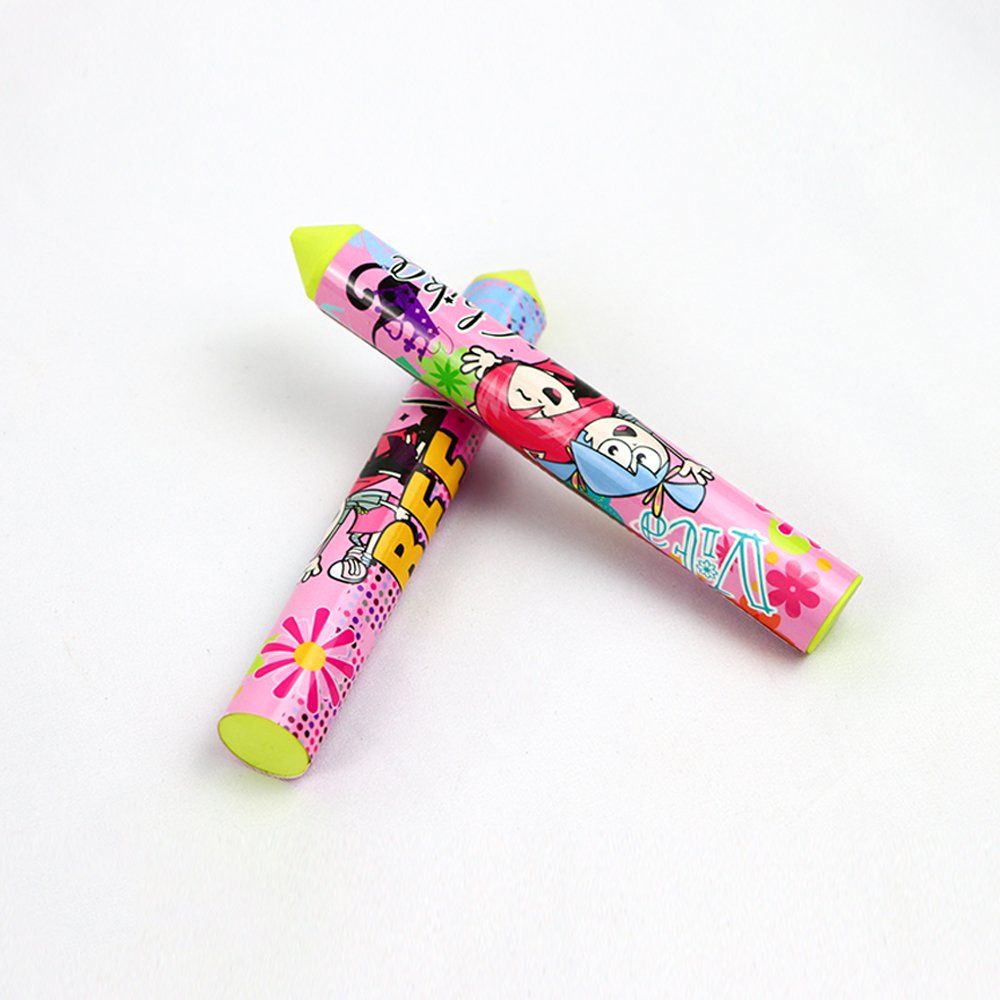 Customized Logo School Stationery TPR Eraser Cylinder Shape Paper sleeve Packing Eraser for Kid