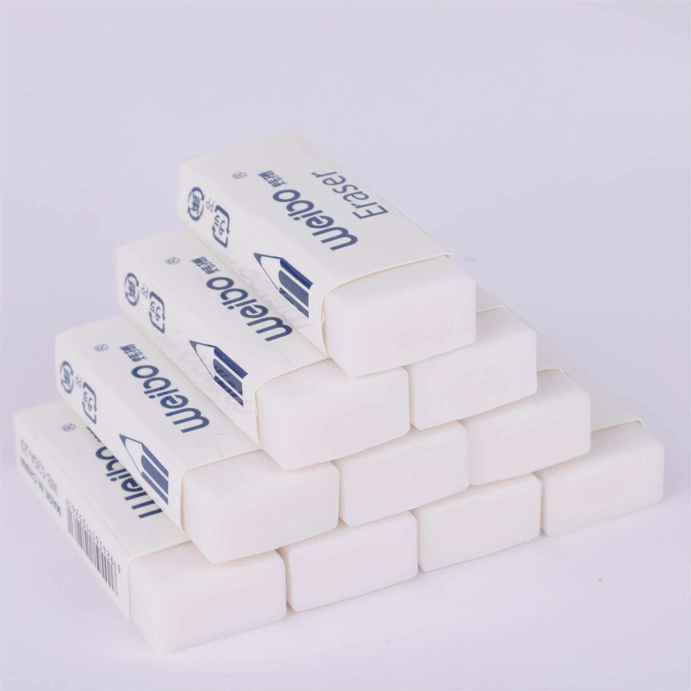 Weibo wholesale white rectangular 20 eraser children's drawing writing pencil erasers leave no marks student stationery prizes