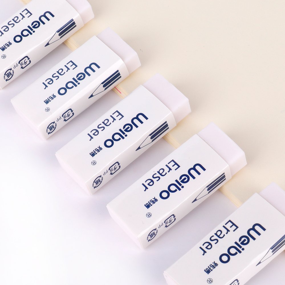 Weibo wholesale white rectangular 20 eraser children's drawing writing pencil erasers leave no marks student stationery prizes