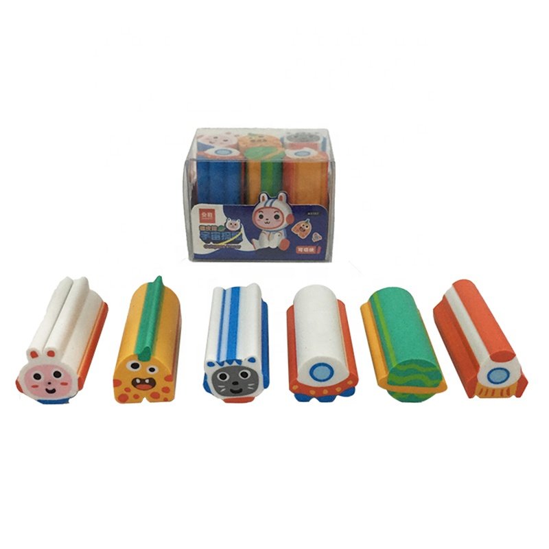 Wholesales Custom Logo Cartoon Animal Rubber Eraser For Kids Gift School Pencil 3D Erasers Set