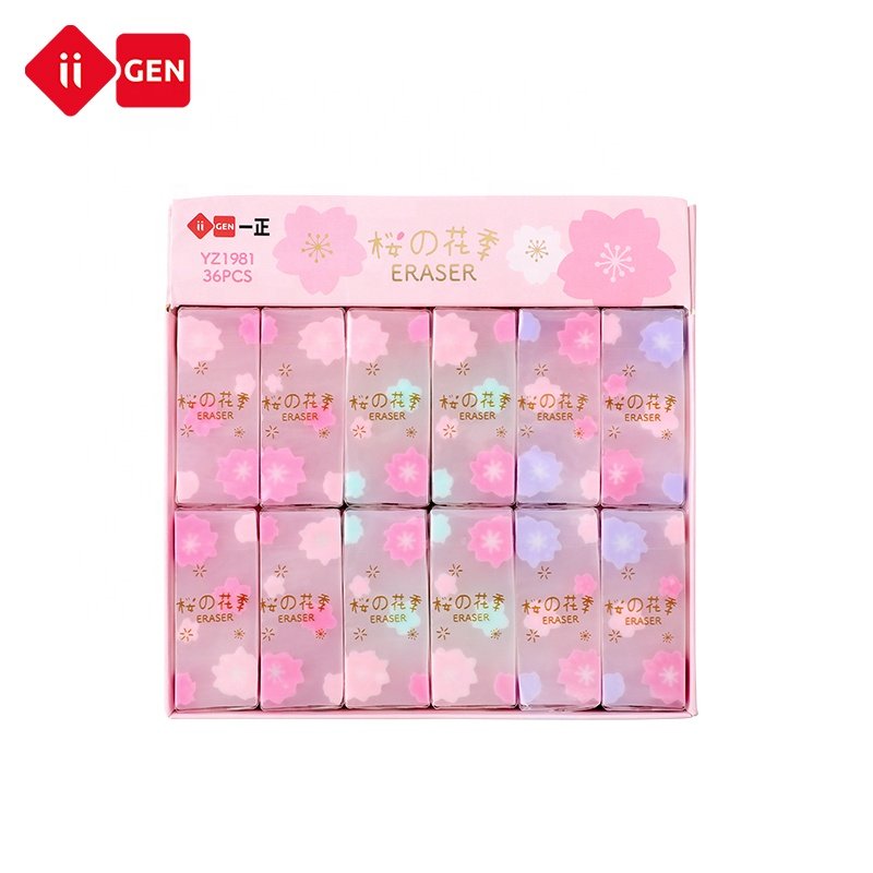 IIGEN plastic cherry blossom cartoon fun children's eraser student exam correction rubber fun eraser