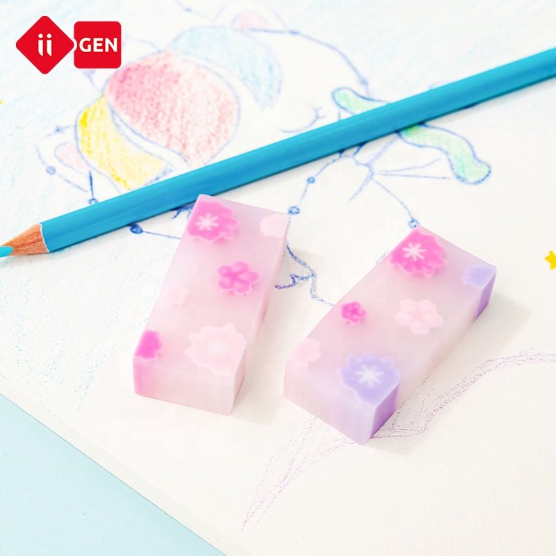 IIGEN plastic cherry blossom cartoon fun children's eraser student exam correction rubber fun eraser