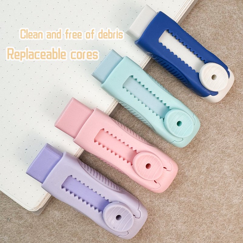 KOMI kawaii retractable erasers wholesale children's pencil eraser set for kids school supplies beautiful cute silgi custom logo
