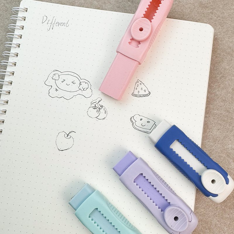 KOMI kawaii retractable erasers wholesale children's pencil eraser set for kids school supplies beautiful cute silgi custom logo
