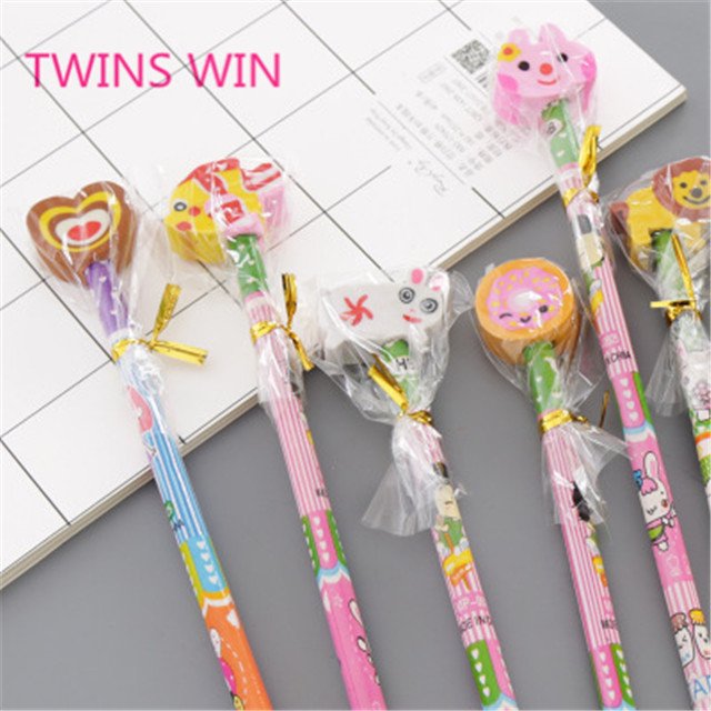 Kawaii Erasers School Supplies Pencils For Children Kids Stationery Cartoon Custom Pencil 423