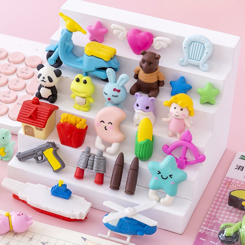 New Arrivals Cute Eraser Stationery Set Animal Eraser Set School Gift Eraser for Children Kids