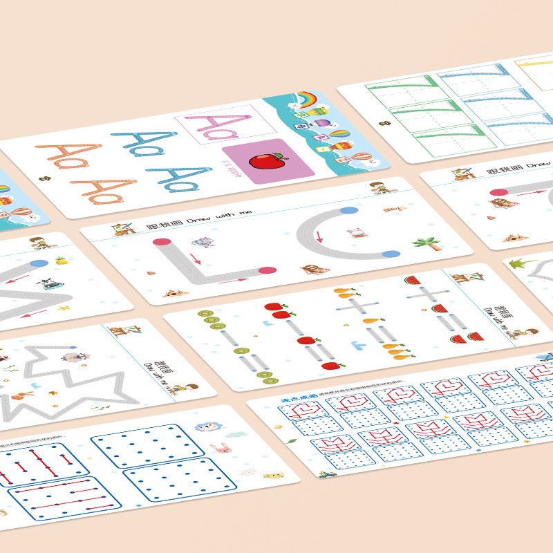 Pen Control Tracing Workbook for Kids Wipe Clean Workbook Children's Magic Copybooks Set Pencil Control Activity Practice Book