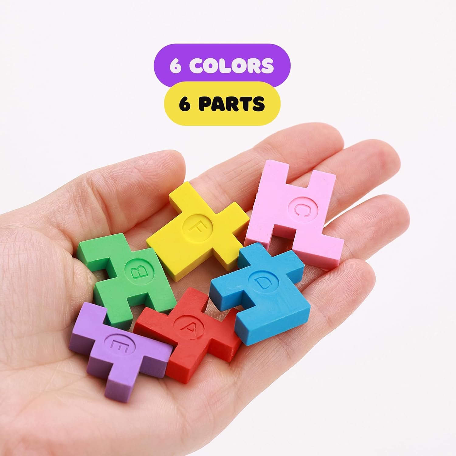 3D Colorful Puzzle Erasers Miniature Pencil Erasers , Cube Pencil Erasers for Kids