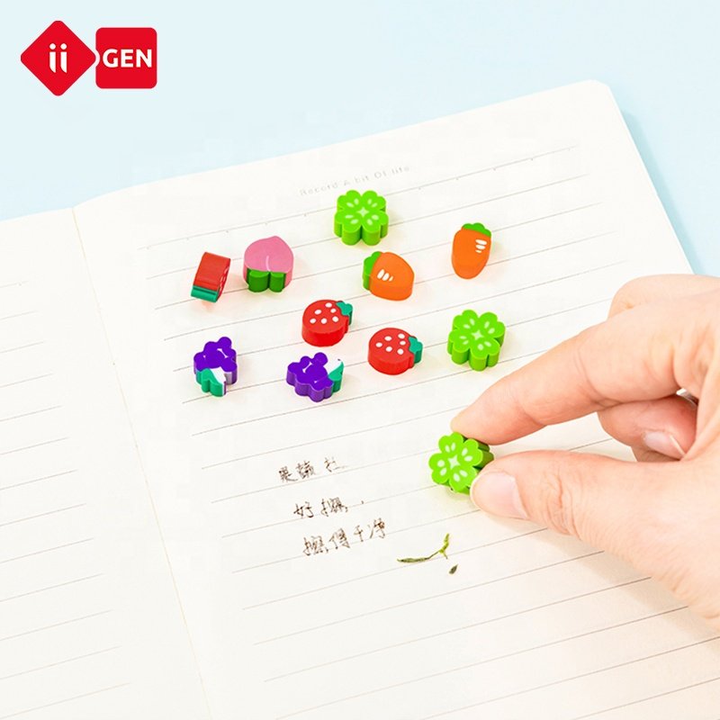IIGEN fruit and vegetable cartoon eraser children's fun carrot 3d eraser customization shape fun erasers