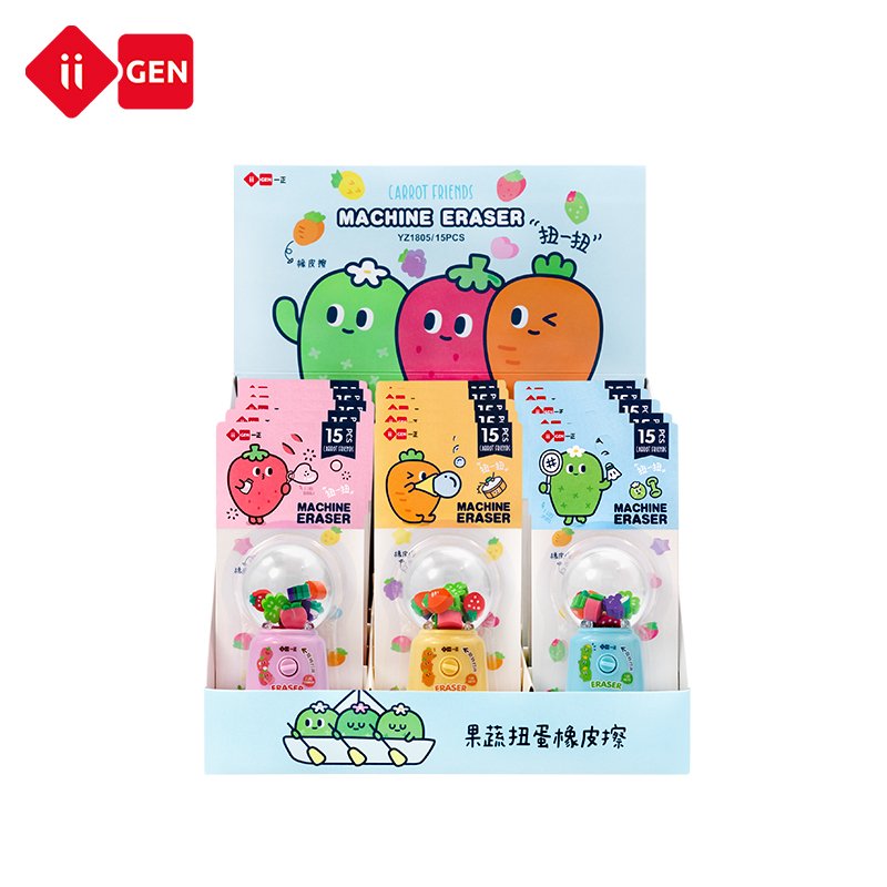 IIGEN fruit and vegetable cartoon eraser children's fun carrot 3d eraser customization shape fun erasers