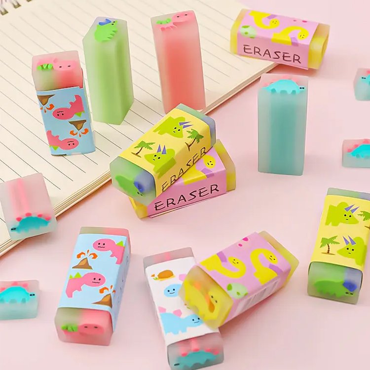 Wholesale Cartoon Cute Stationery For Children Primary School Students Correction Pencil Dinosaur Eraser