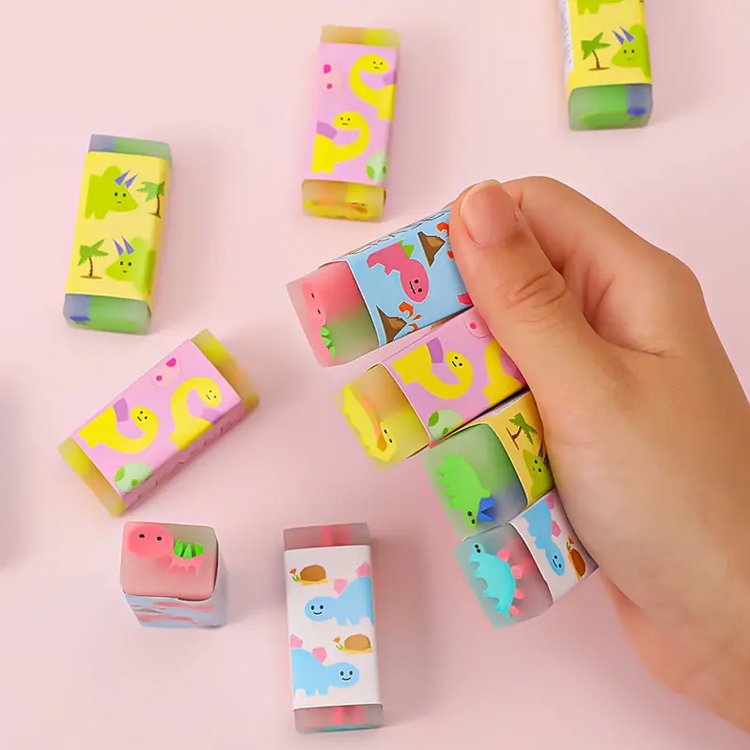Wholesale Cartoon Cute Stationery For Children Primary School Students Correction Pencil Dinosaur Eraser