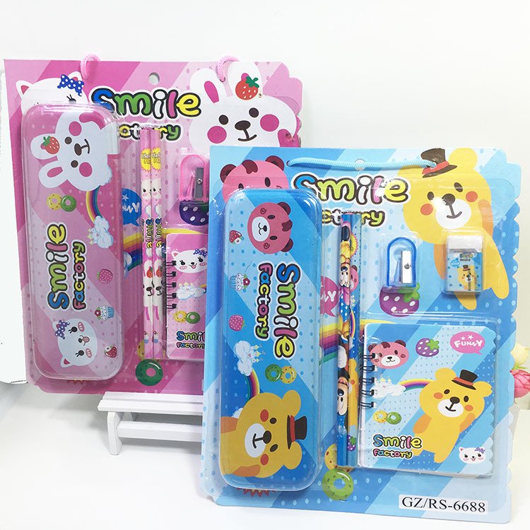 Creative children's pencil Eraser set Learning stationery supplies Kindergarten birthday gift Sets 555