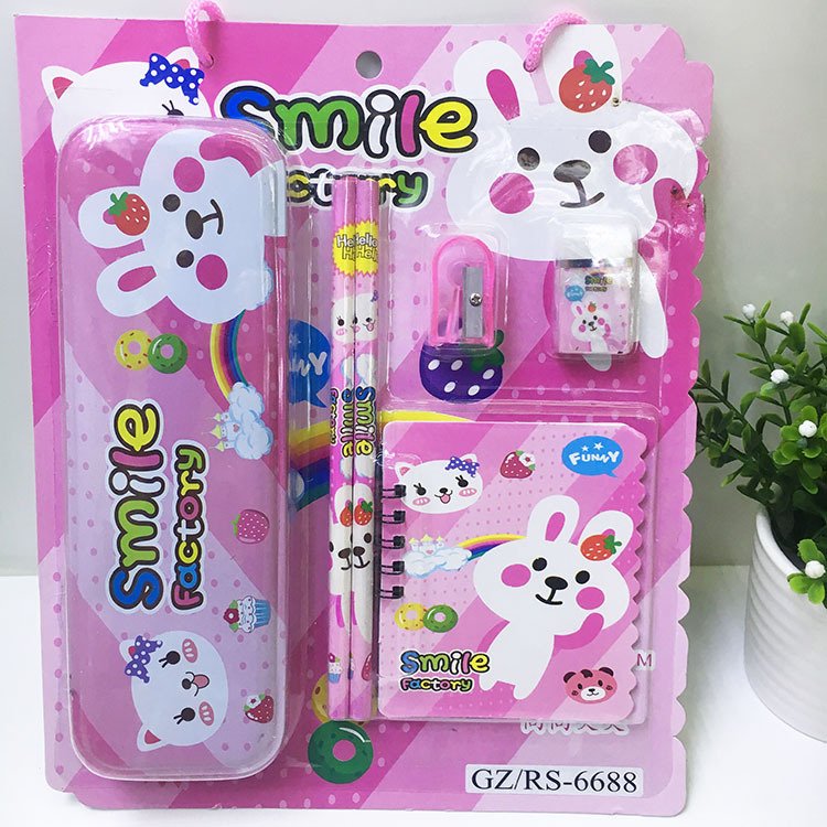 Creative children's pencil Eraser set Learning stationery supplies Kindergarten birthday gift Sets 555