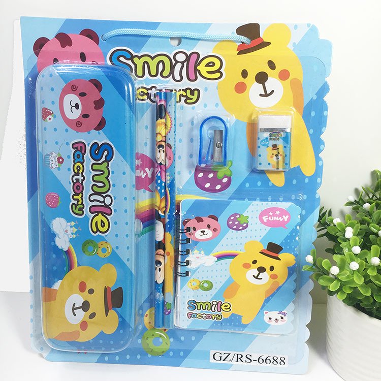 Creative children's pencil Eraser set Learning stationery supplies Kindergarten birthday gift Sets 555
