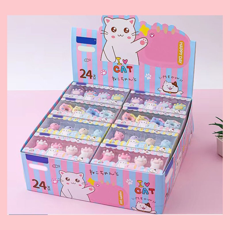 Wholesale creative Pencil erasers School Supplies Children Cute Kawaii 3D Animal Rubber children's Pencil Eraser