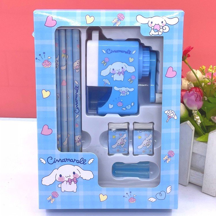 YuBon Stationery Set Pencil Sharpeners eraser Kawaii Kuromi Silicone Sharpener Student Supplies for School opening Gift Box